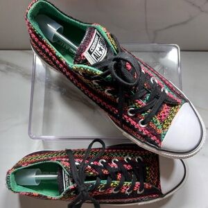 Converse All star Parakeet OX women’s multicolor braided fabric sneakers US 9.